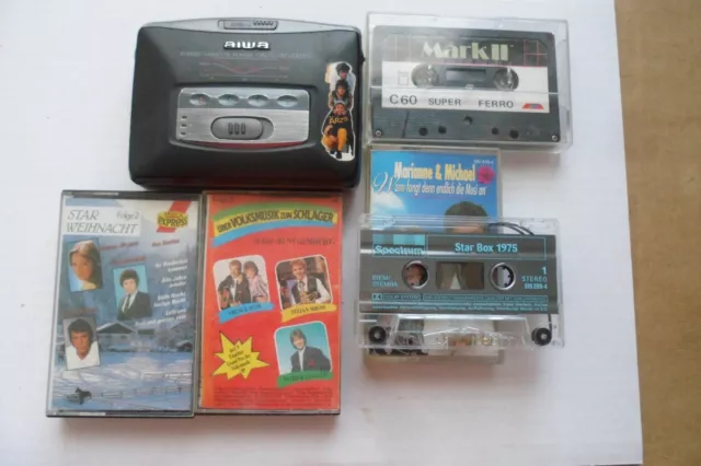 aiwa  Walkman  mit Kassetten  alles wie Bilder  -