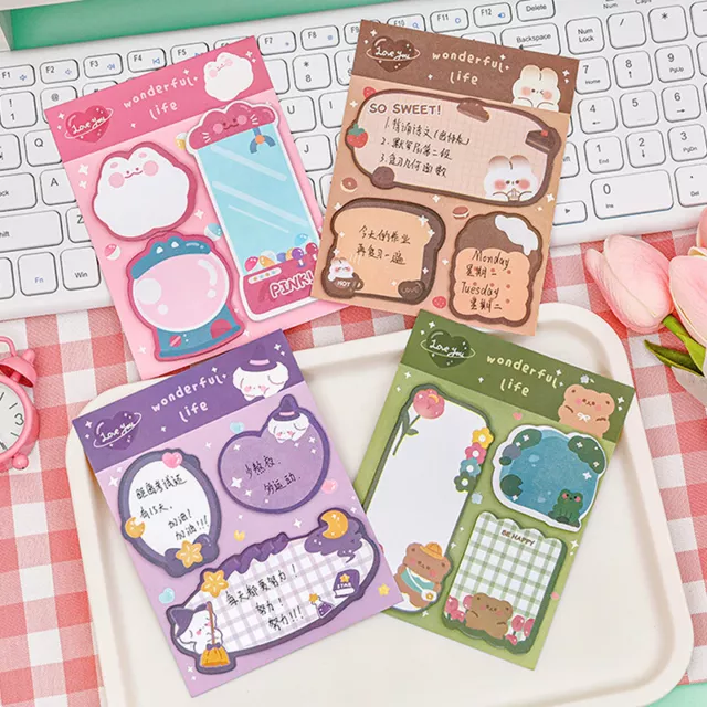 Kawaii Cartoon Strawberry Rabbit Bear Sticky Notes Memo Pad Cute Message N T  KY 2