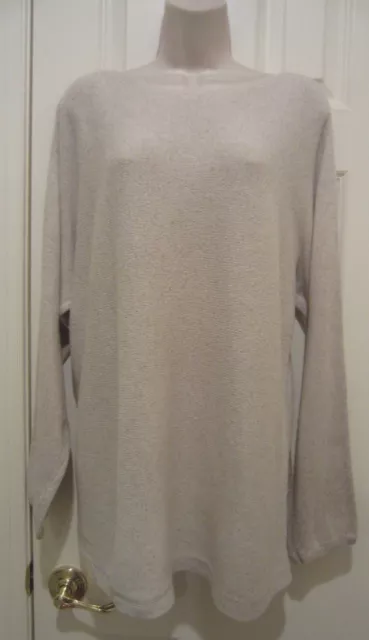 J.Jill Sweater Lightweight Tunic Knit Top Beige Boatneck Long sleeve Size XL