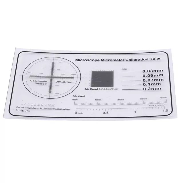 Microscope Correction Ruler Optical Micrometer Correction Sheet Precision6955