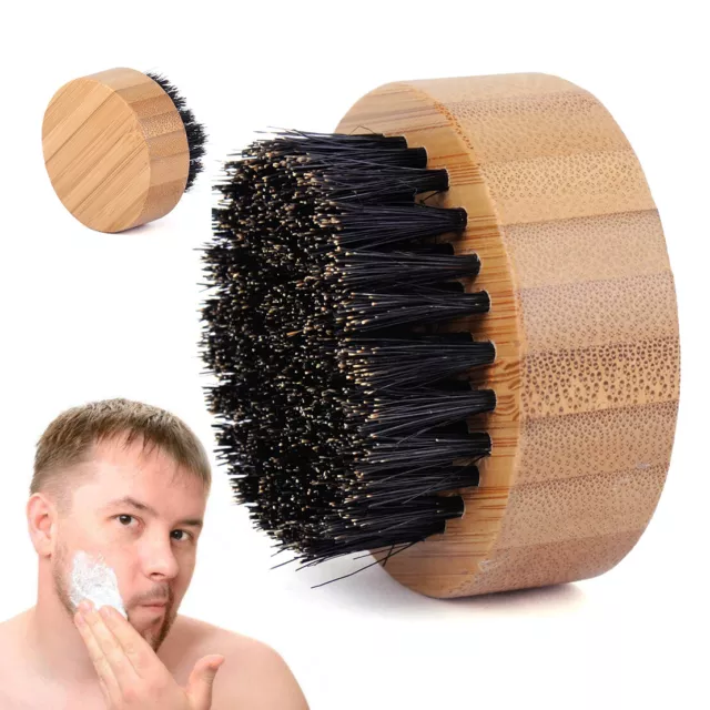 Men Boar Bristles Mustache Solid Wood Beard Oil Hair Shaving Brush Clean Tool rt