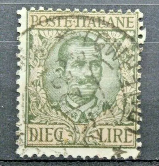 Italia Regno 1910 Vittorio Emanuele Iii Lire 10 Timbrato Used (C.st)