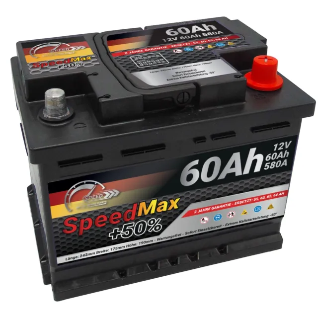 Batteria Auto L2 60Ah Speed MAX 580A 12v