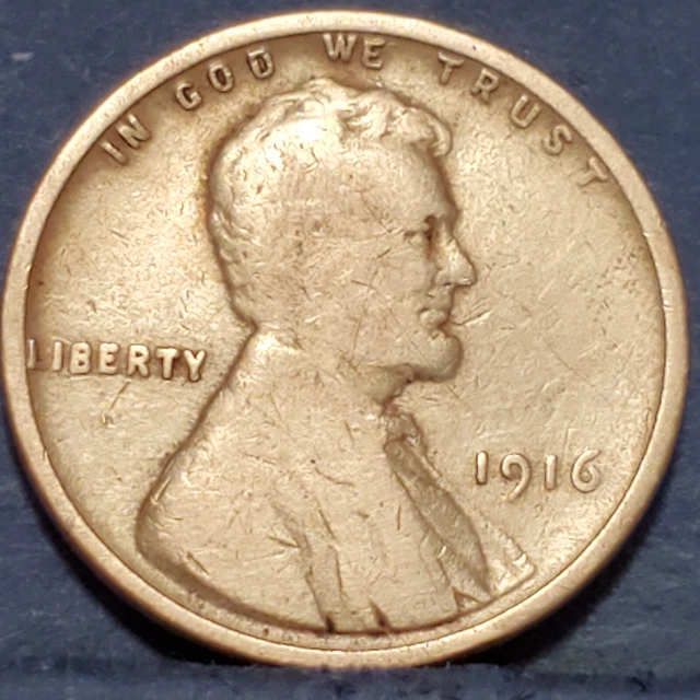 1916-P Wheat Penny In Ok Condition- Free Shipping!