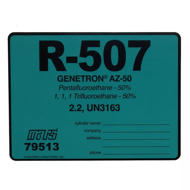 R507 / R 507 AZ-50 # 79513 Color Coded Label , Sold Each