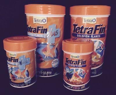 TetraFin Or TetraFin Plus Goldfish Flake Tank/Fresh Water Fish Food 2.2 or .42oz