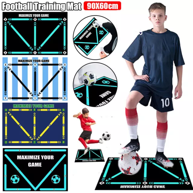 Football Footstep Training Carpet NonSlip Mat Kids Adults Soccer Dribble Trainer