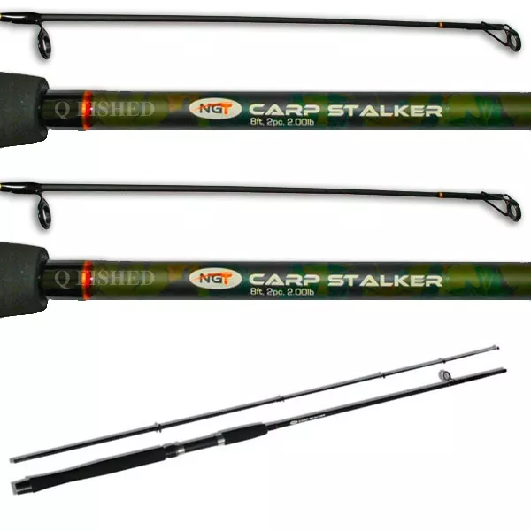 2 X CARP STALKER Black 6ft 2PC 1.8M Carp Stalking Rod Carp Fishing