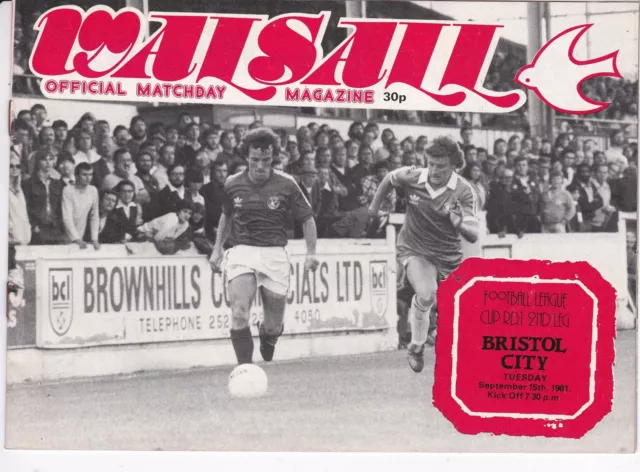 Walsall V  Bristol  City   League Cup  15/9/81