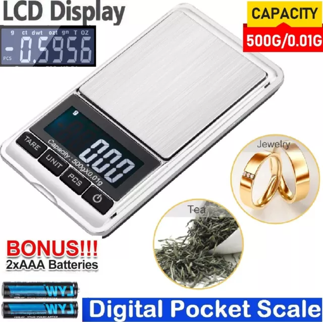 500g 0.01 Digital Pocket Scales Electronic Gold Diamond Pocket Jewellery Carat