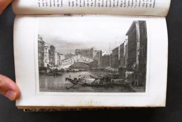 Stampa antica incisione acquaforte - Ponte di Rialto Venezia - Malte-Brun - 1836