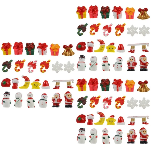 72 Pcs Mini Christmas Ornament Decorative Tabletop Ornaments Desktop