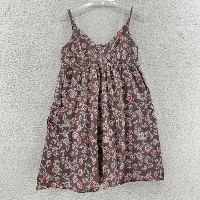 Mossimo Supply Co Womens Large Brown Floral Babydoll Sleeveless Sundress Dress