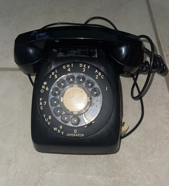 Vintage Candlestick Desk Phone - Retro Rotary Dial Landline Telephone, Brass & Bakelite, Working Antique