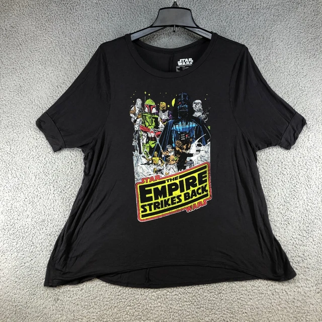 Star Wars Fifthsun Shirt Womens Large Empire Strikes Back Tunic Sleepwear Black
