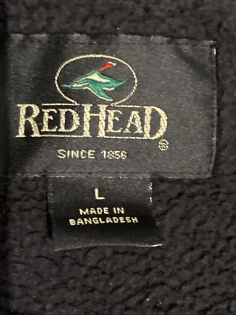 RedHead Bass Pro Fleece Lined Sherpa Jacket Mens L Tan Black Full Zip Pockets