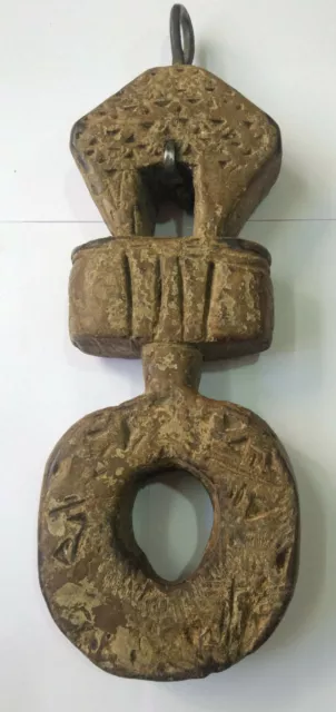 Antique Ethnic Art Used Wooden Ghurra Butter Churner Key Neti from Nepal, N1