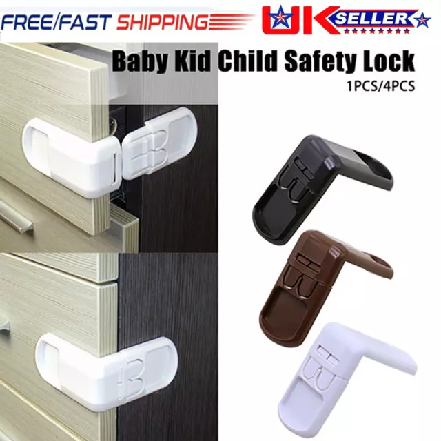 1/4PCS Baby Kid Child Safety Lock Proof Cabinet Drawer Fridge Pet Cupboard Door