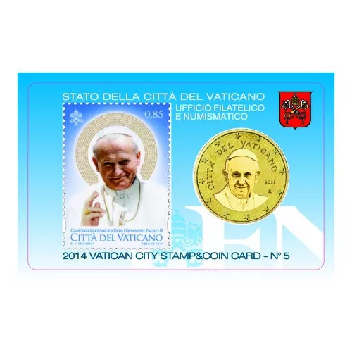 2014 * Coincard VATICANO 50 centesimi Stamp & Coin