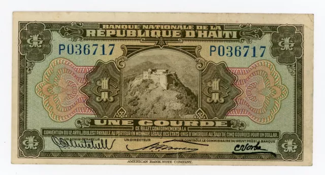 Haiti ... P-160a ... 1 Gourde ... L.1919(1925/1932) ... Choice*XF+* Prefix P.