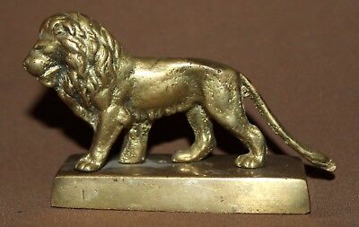 Vintage Hand Made Solid Brass Lion Figurine