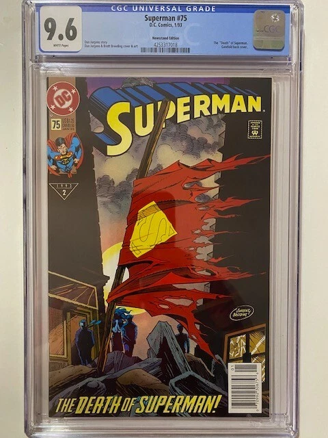 Death of SUPERMAN #75 CGC 9.6 NM+ 1993 NEWSSTAND VARIANT 1st Print DC DOOMSDAY