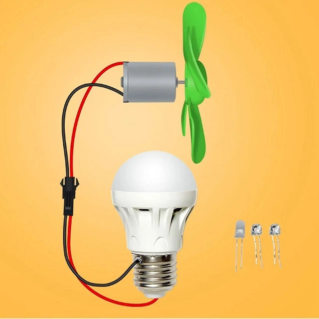 Kit Mini éolienne à Monter Soi-même - Générateur D'énergie Alternative Avec Ampoule LED - 11