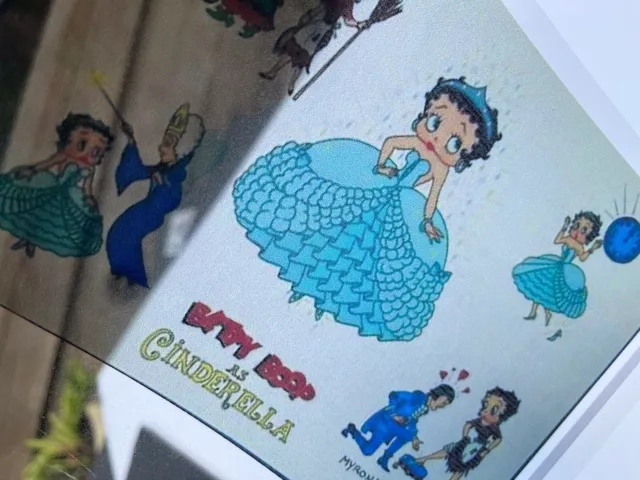 Betty Boop CINDERELLA Production Cel Clear Animation Cell Fine Art man kneeling