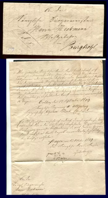 PREUSSEN: Vorphila Brief 1817 KOBLENZ/MAYEN nach BURGBROHL - mit Inhalt  #38258