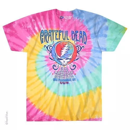 Grateful Dead-American Music Hall-Spiral-Tie Dye T-Shirt S-M-L-Xl-2X,3X-4X-5X-6X