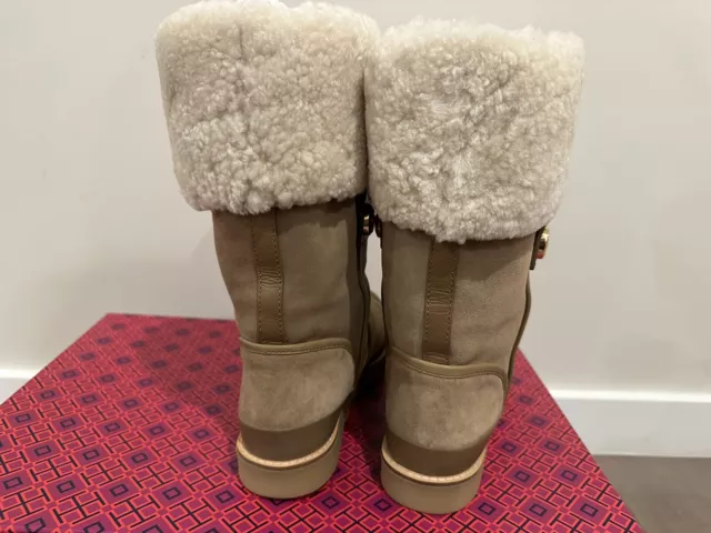 TORY BURCH MARGARET BOOT Split Suede/Shearling size 8 3