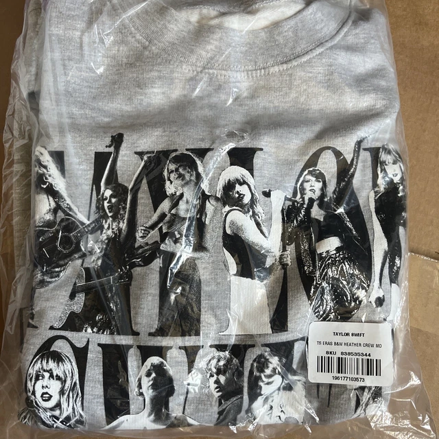 TAYLOR SWIFT 2023 THE ERAS TOUR gray crewneck, long sleeve M Medium Sz