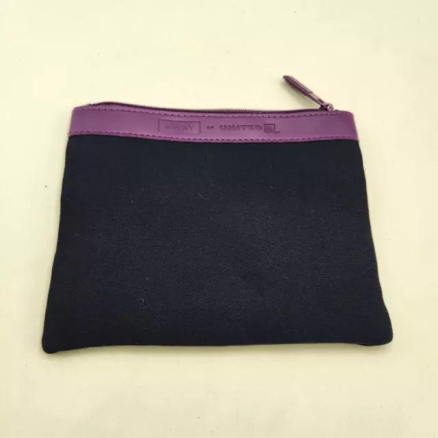 United Airlines Away Amenity Zippered Bag Empty Purple