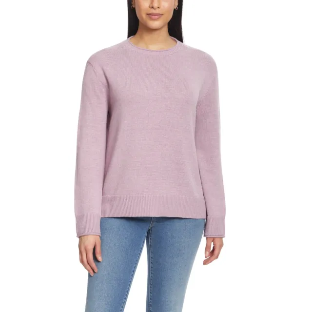 NWT Ella Moss Women's Crewneck Cozy Long Sleeve Sweater Purple Size S $65 Z915