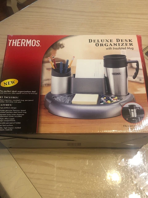 Desk Organizer By Thermos Insulated Coffee Mug, Notepad & Pen Holder!(C3)