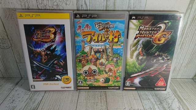 PSP Monster Hunter Portable 2ndG + 3rd + Poka poka Airu Village Japan ver. USED
