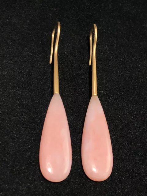 Irene Neuwirth Pink Opal 18k Rose Gold Drop Earrings