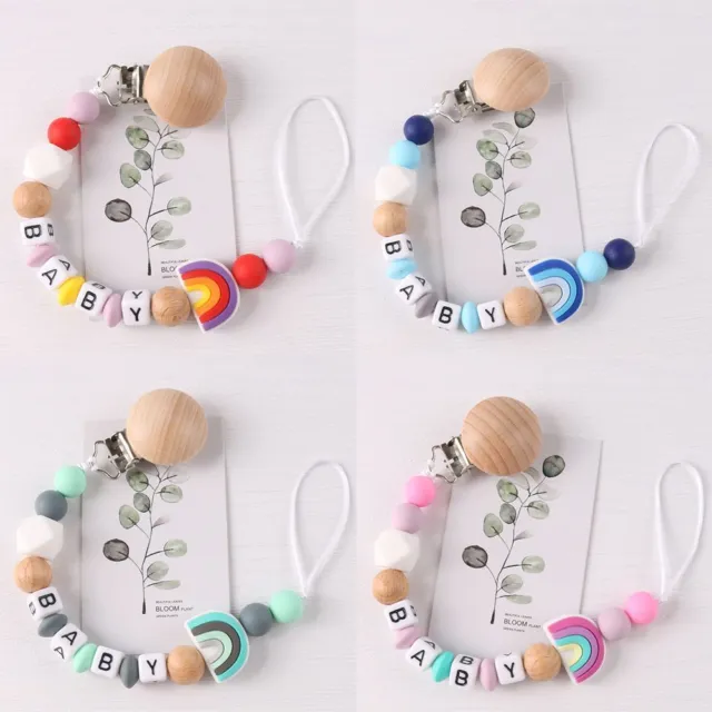 Baby Teething Perlen Dummy Clip Pacifier Holder Baby Pacifier Chain Silikon