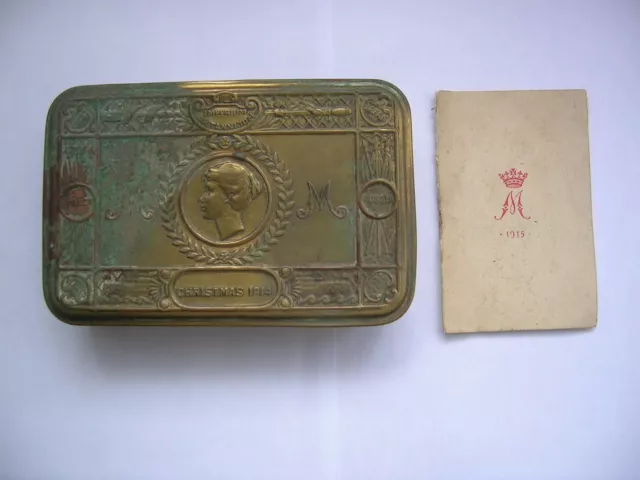 Wwi - No Medals - Princess Mary 1914 Christmas Tin & Christmas Card - Originals.