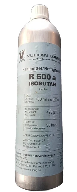 R600a 420 GRAM ISOBUTANE REFRIGERANT CANISTER CYLINDER BOTTLE FOR REFRIGERATION