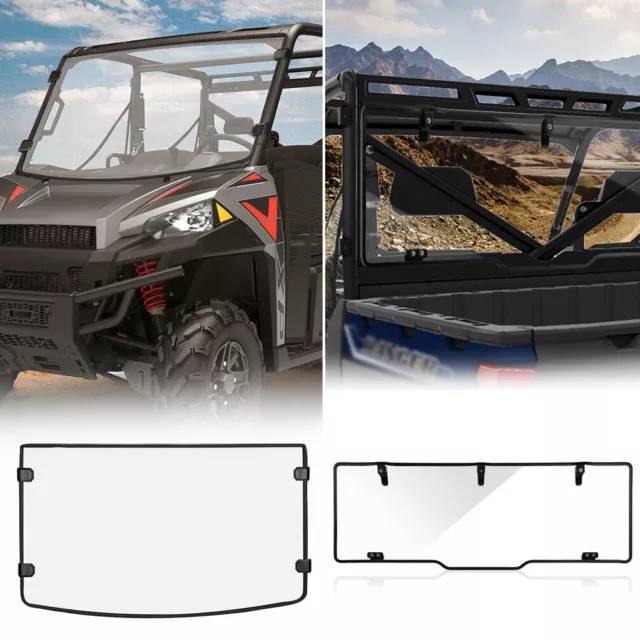 UTV Full Front+Rear Windshield for Polaris Ranger XP 900 XP 1000 /Crew 2013-2024