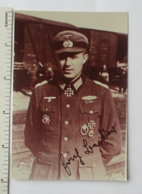 Ww2 German Army Knights Cross Recipient Erich Becker Signed Photo Autograph