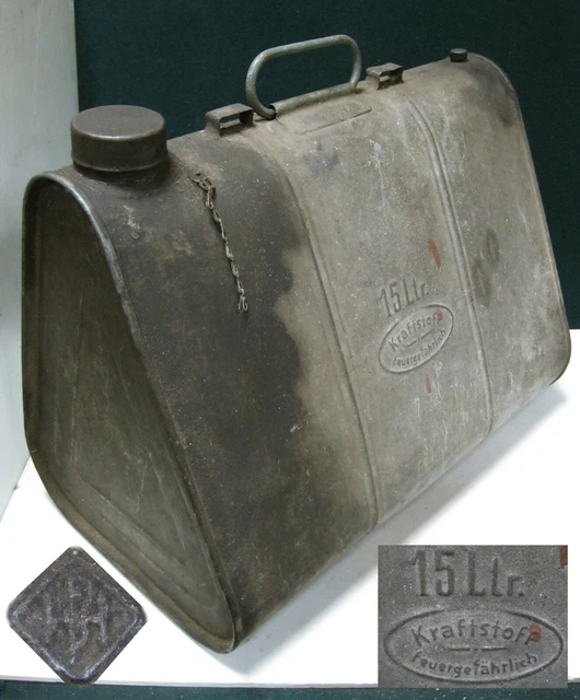 ORIGINAL WWII GERMAN Triangular Canister Kraftstoff 15 liters Wehrmacht