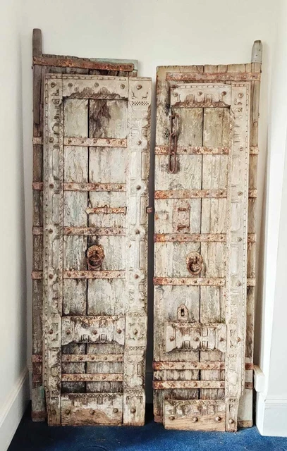UNIQUE CARVED ANTIQUE INDIAN DOOR - Wood Panels