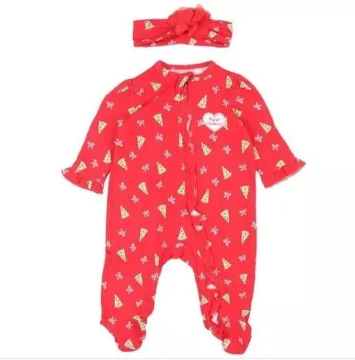 NWT Little Me 3 Mths Baby Girls 2pc "My 1st Christmas" Red Bodysuit Sleeper Set