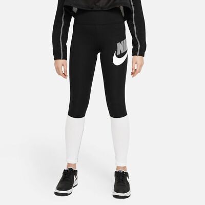 Pantalone leggings bambina Nike Sportswear Favorites DV0350-010 nero-bianco