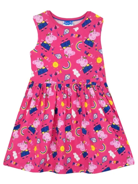 Official Pink Peppa Pig And Rainbow Dress Age 18 Months - 6 Years