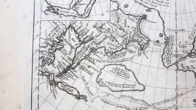 Antique Print Map Northwest America Alaska Arctic Sea Diderot 1781 3