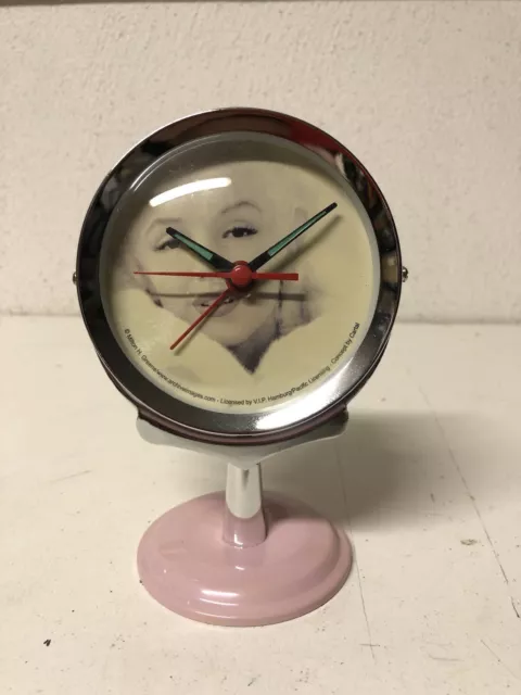 Antico Orologio Da Tavolo  Sveglia Meccanica Marilyn Monroe A Corda Vintage