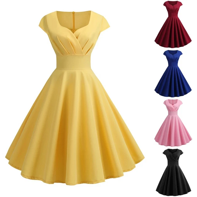 Robe Balançoire Vintage Chantilly Années 50 - Taille S, Style Rockabilly à Volants